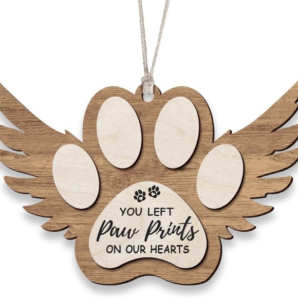 Paw Print Christmas Ornament, Pet Memorial Gifts for Dog Lovers, Pet Lover - Picture 1 of 4